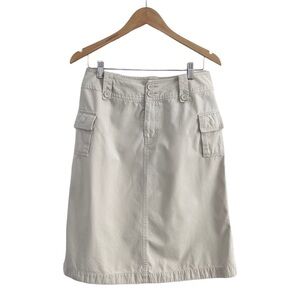 Vintage Y2K Cream Cargo Mid Thigh Skirt